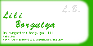 lili borgulya business card